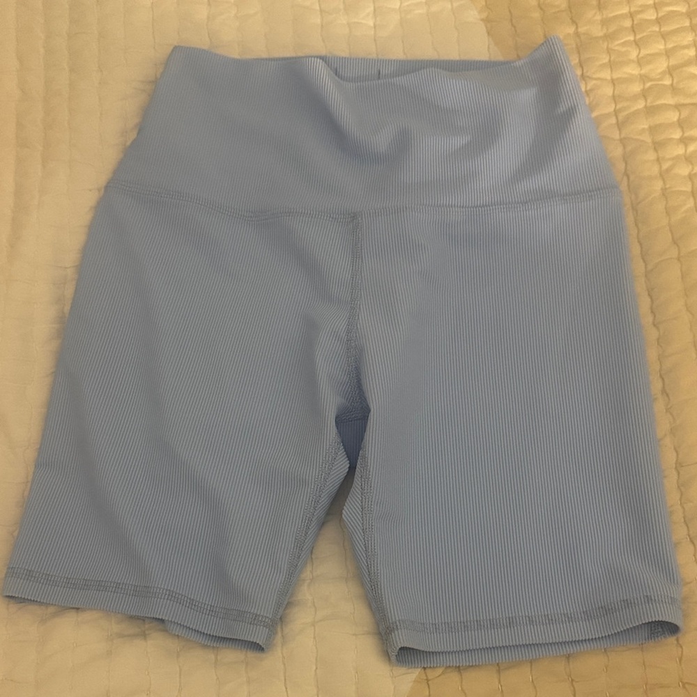Sky Blue Women's High-Rise Bike Shorts